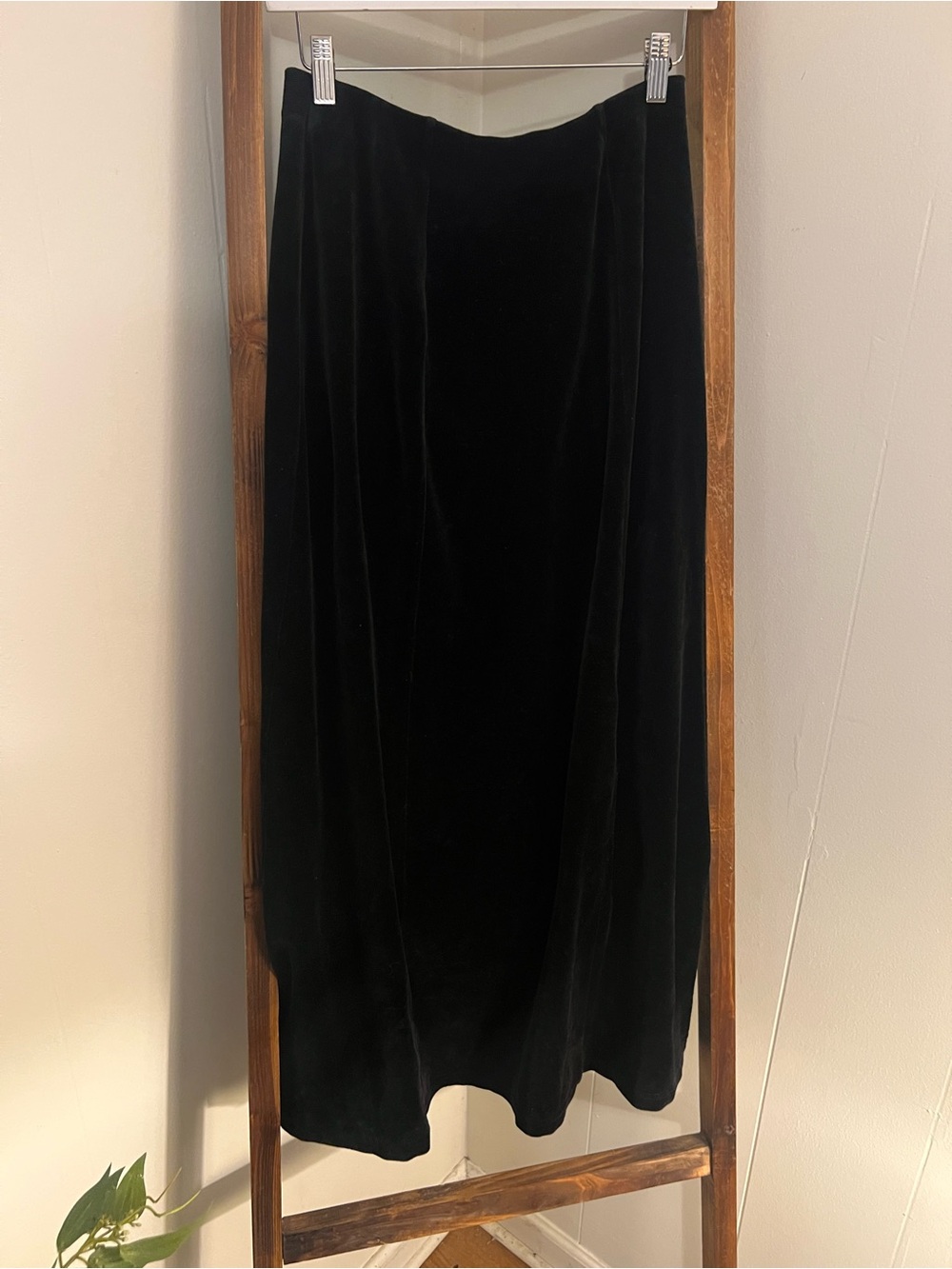 Classic Black Velvet Maxi Skirt